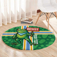 Personalized Resist Portland Frog Round Carpet Frog Activist Protest City - Wonder Print Shop