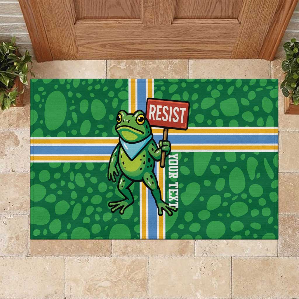Personalized Resist Portland Frog Rubber Doormat Frog Activist Protest City - Wonder Print Shop