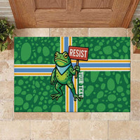 Personalized Resist Portland Frog Rubber Doormat Frog Activist Protest City - Wonder Print Shop