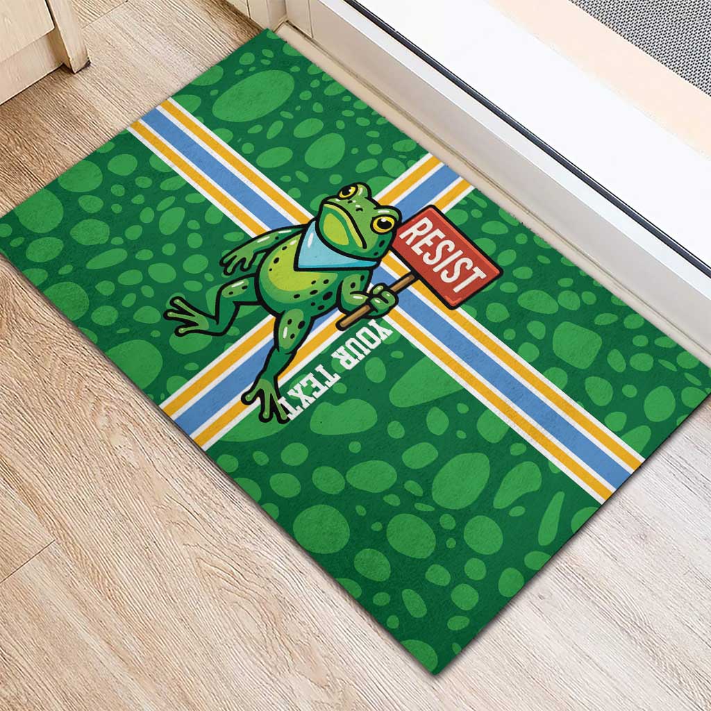 Personalized Resist Portland Frog Rubber Doormat Frog Activist Protest City - Wonder Print Shop