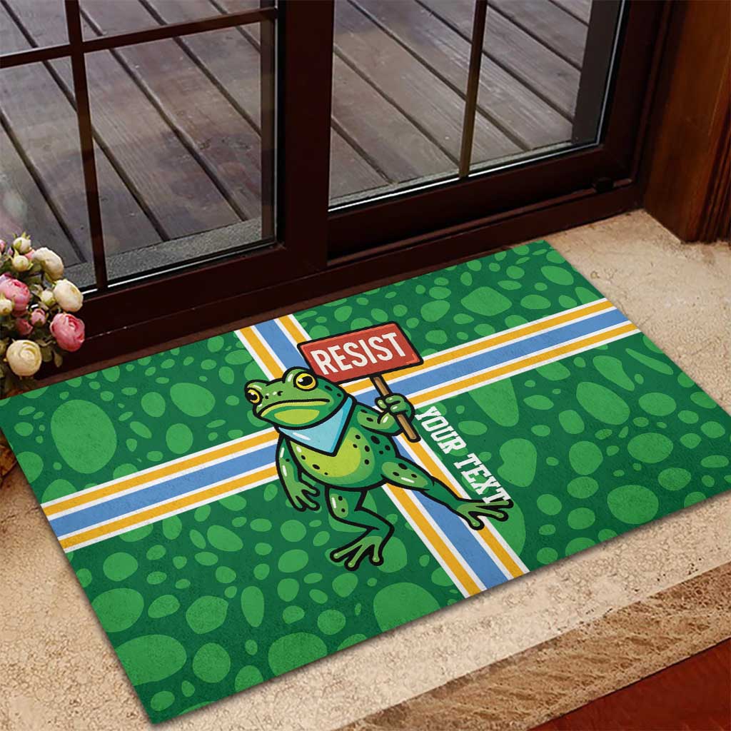 Personalized Resist Portland Frog Rubber Doormat Frog Activist Protest City - Wonder Print Shop