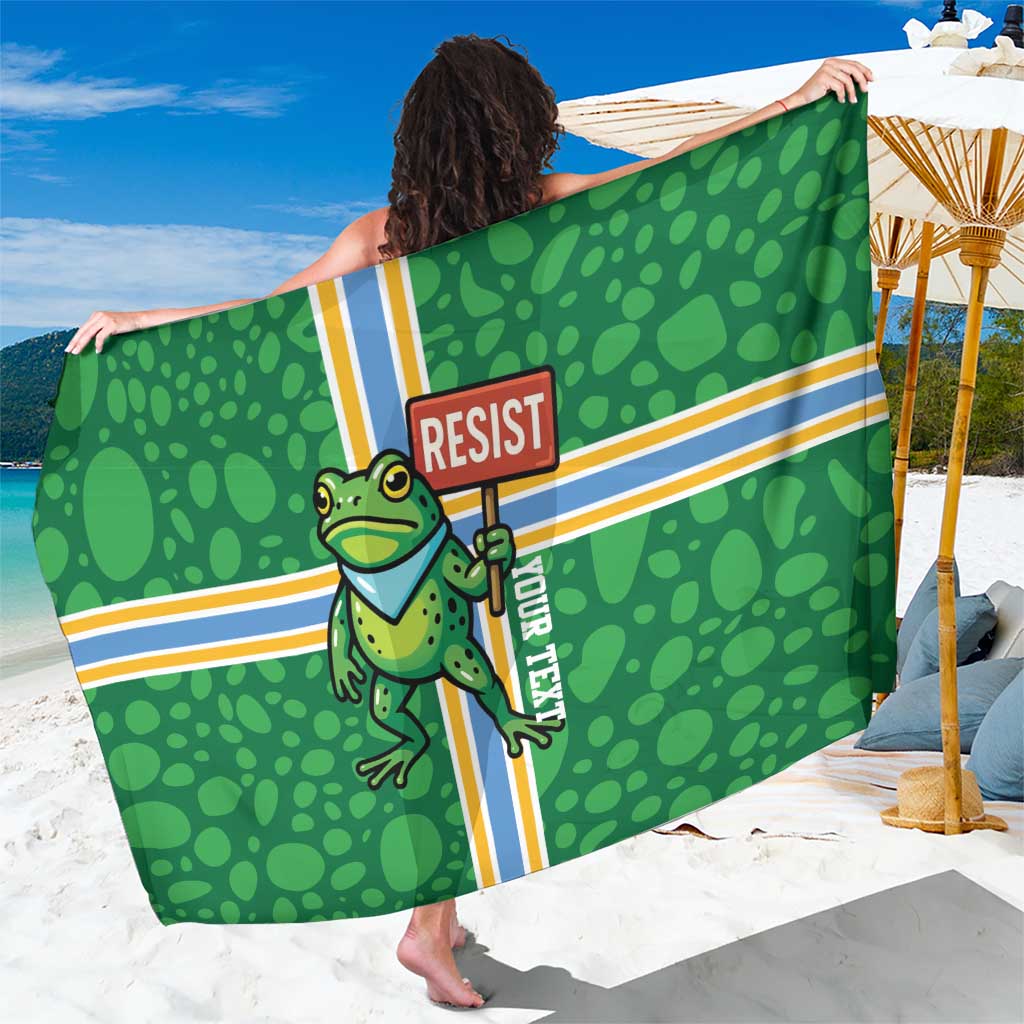 Personalized Resist Portland Frog Sarong Frog Activist Protest City - Wonder Print Shop