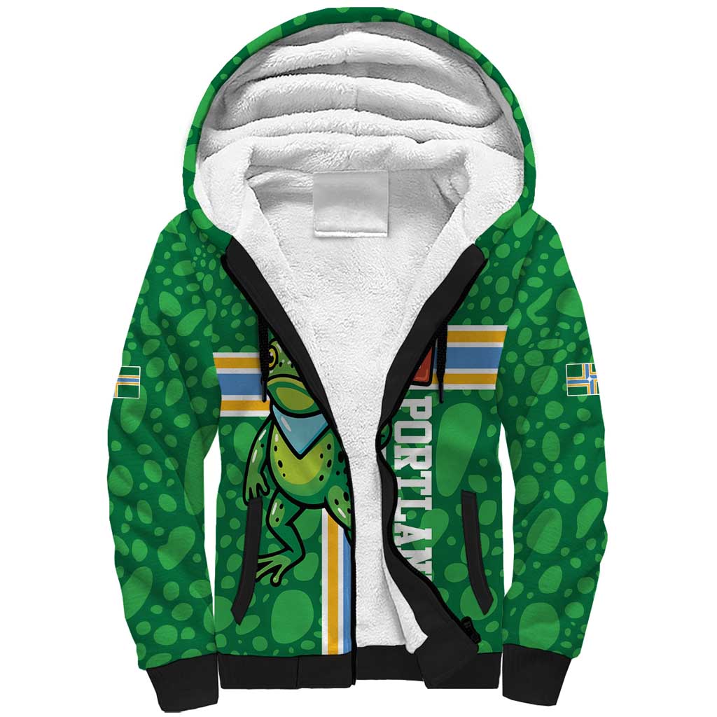 Personalized Resist Portland Frog Sherpa Hoodie Frog Activist Protest City - Wonder Print Shop