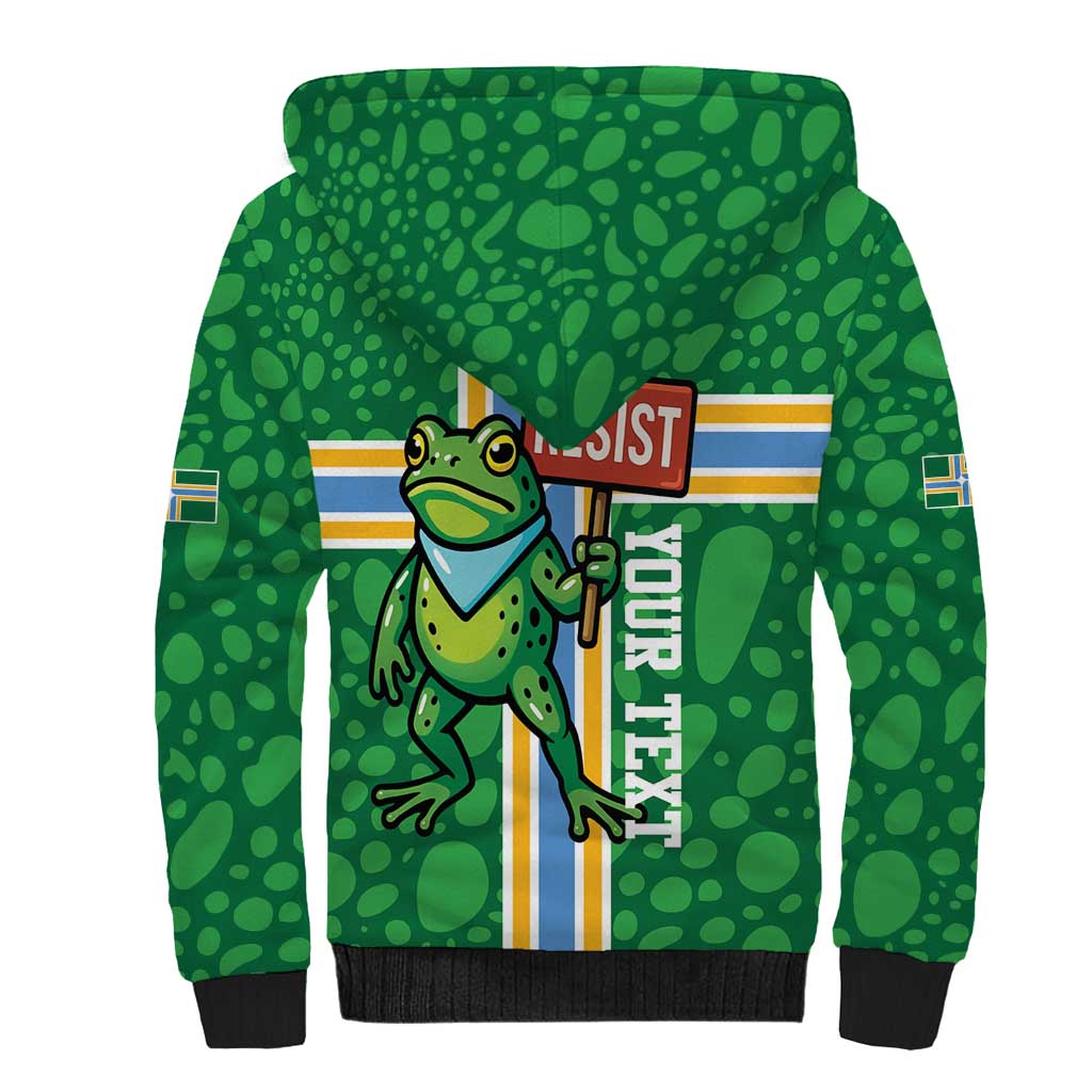 Personalized Resist Portland Frog Sherpa Hoodie Frog Activist Protest City - Wonder Print Shop