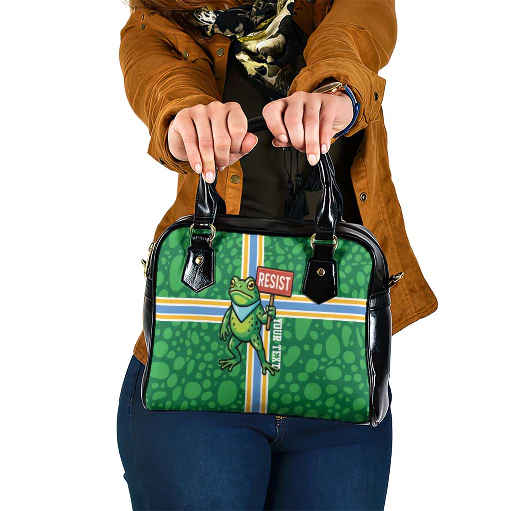 Personalized Resist Portland Frog Shoulder Handbag Frog Activist Protest City - Wonder Print Shop