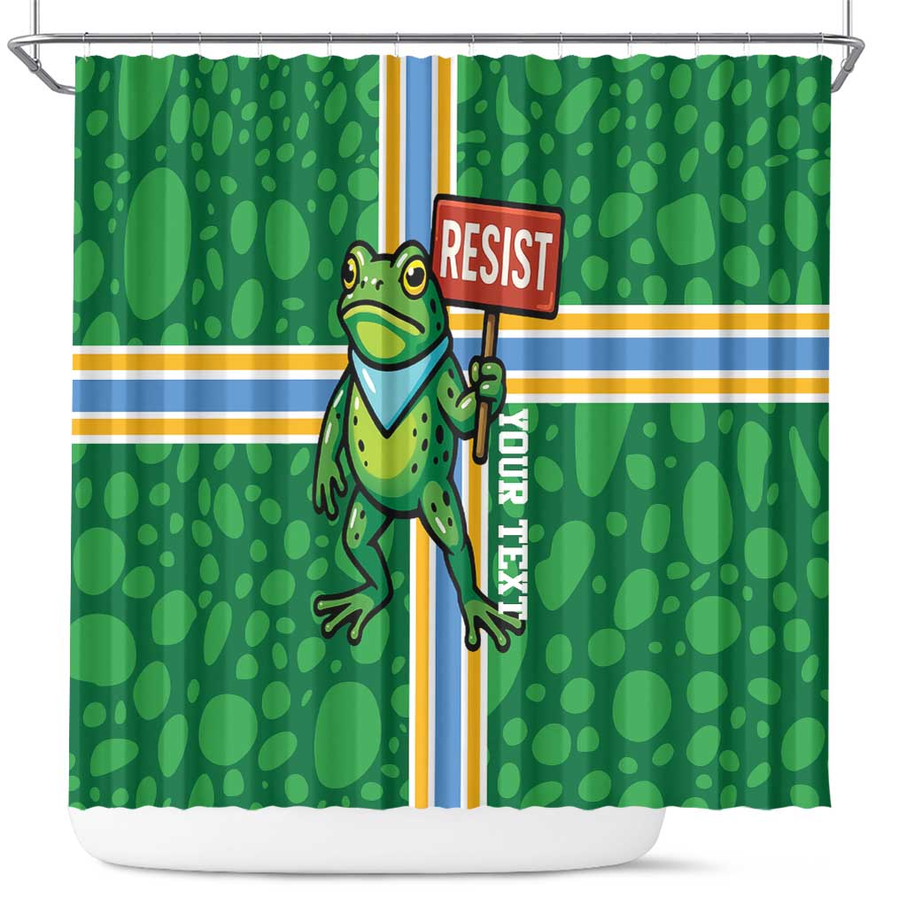 Personalized Resist Portland Frog Shower Curtain Frog Activist Protest City - Wonder Print Shop