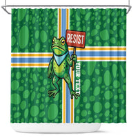 Personalized Resist Portland Frog Shower Curtain Frog Activist Protest City - Wonder Print Shop