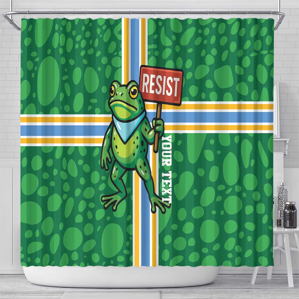 Personalized Resist Portland Frog Shower Curtain Frog Activist Protest City - Wonder Print Shop
