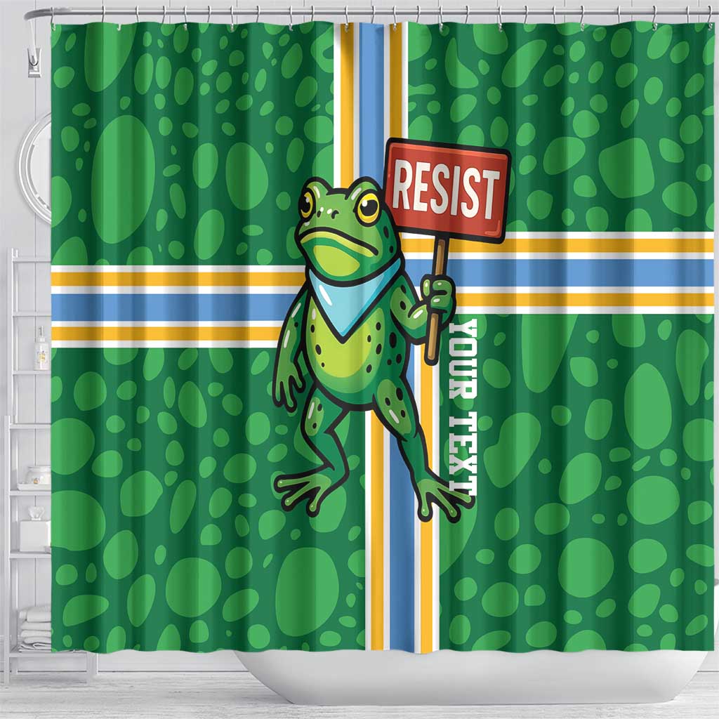 Personalized Resist Portland Frog Shower Curtain Frog Activist Protest City - Wonder Print Shop