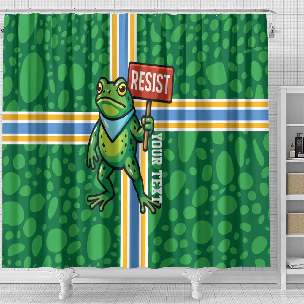 Personalized Resist Portland Frog Shower Curtain Frog Activist Protest City - Wonder Print Shop