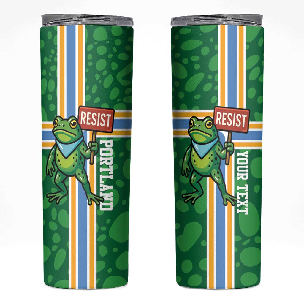 Personalized Resist Portland Frog Skinny Tumbler Frog Activist Protest City - Wonder Print Shop