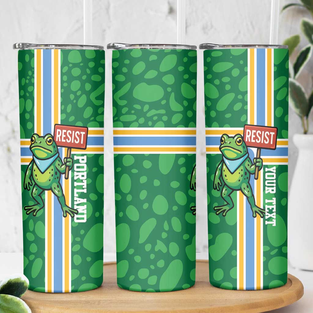Personalized Resist Portland Frog Skinny Tumbler Frog Activist Protest City - Wonder Print Shop