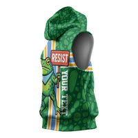 Personalized Resist Portland Frog Sleeveless Hoodie Frog Activist Protest City - Wonder Print Shop