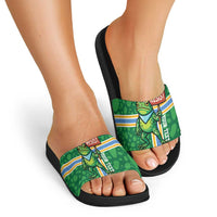 Personalized Resist Portland Frog Slide Sandals Frog Activist Protest City - Wonder Print Shop