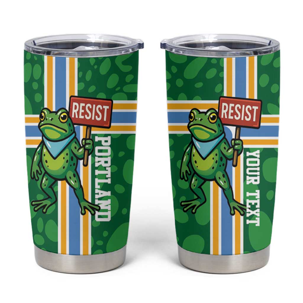 Personalized Resist Portland Frog Tumbler Cup Frog Activist Protest City - Wonder Print Shop