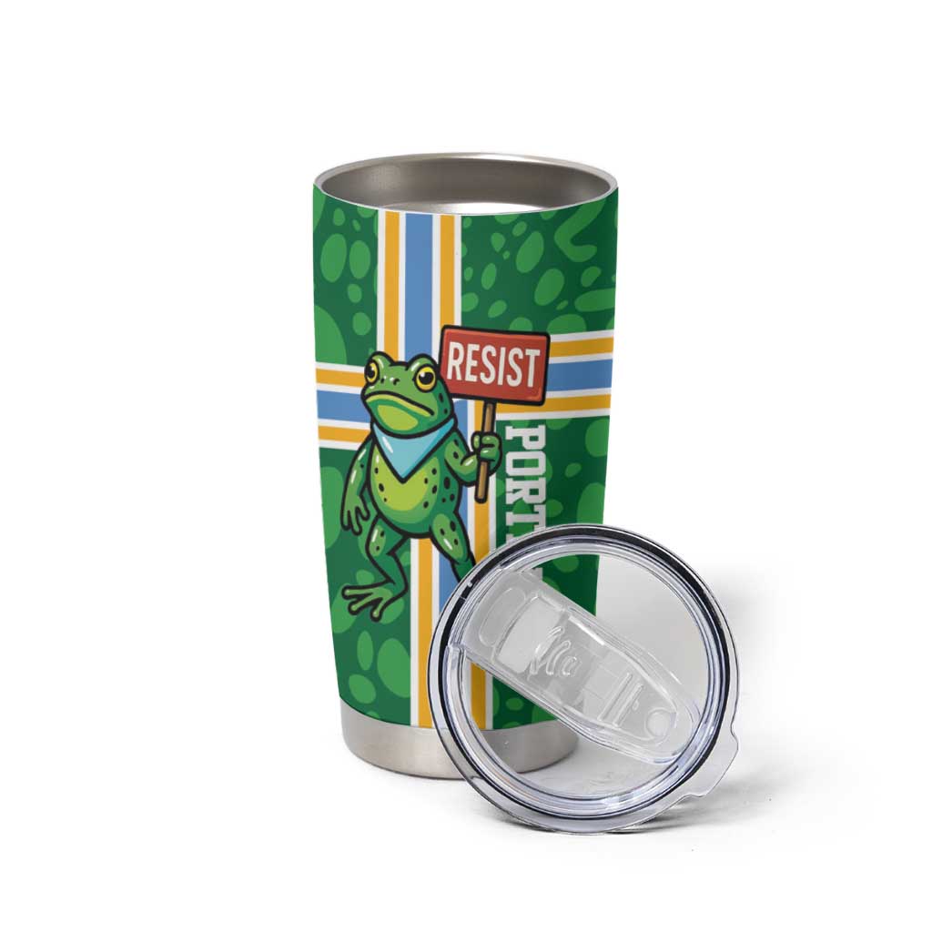Personalized Resist Portland Frog Tumbler Cup Frog Activist Protest City - Wonder Print Shop