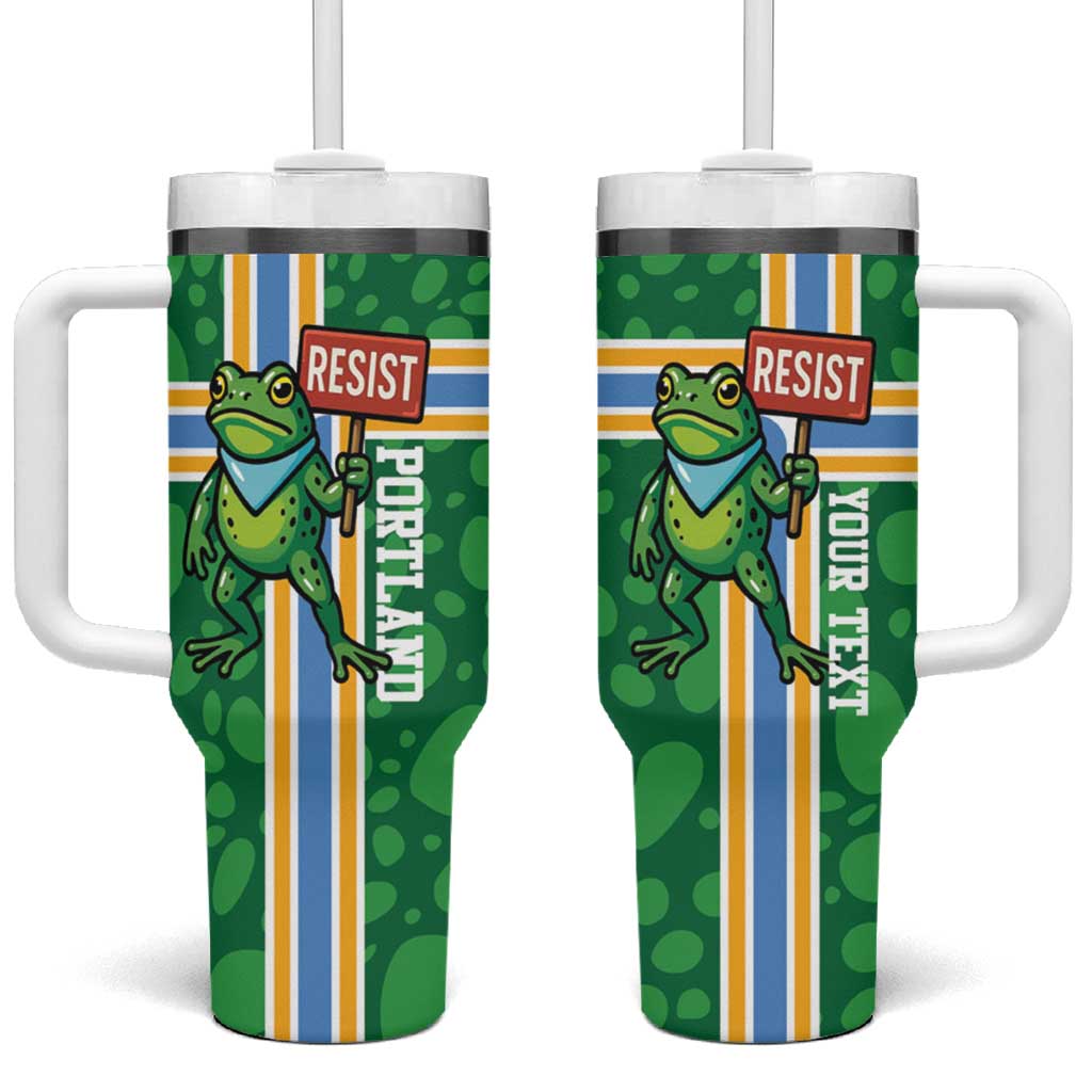 Personalized Resist Portland Frog Tumbler With Handle Frog Activist Protest City - Wonder Print Shop