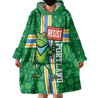 Personalized Resist Portland Frog Wearable Blanket Hoodie Frog Activist Protest City - Wonder Print Shop