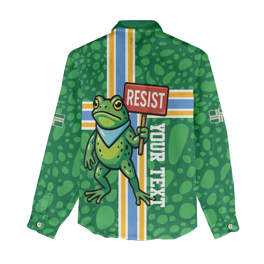 Personalized Resist Portland Frog Women Casual Shirt Frog Activist Protest City - Wonder Print Shop