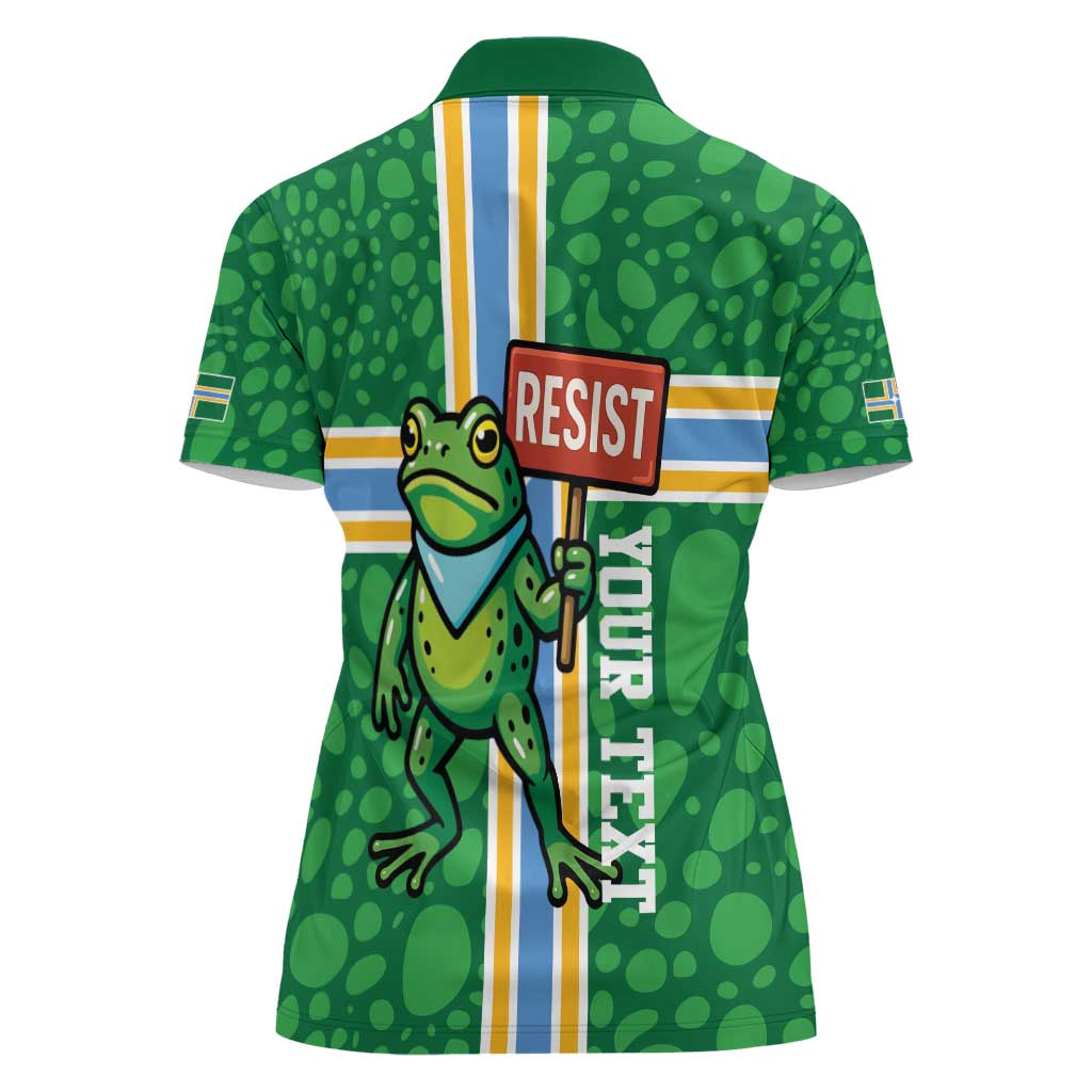 Personalized Resist Portland Frog Women Polo Shirt Frog Activist Protest City - Wonder Print Shop
