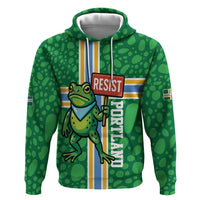 Personalized Resist Portland Frog Zip Hoodie Frog Activist Protest City - Wonder Print Shop