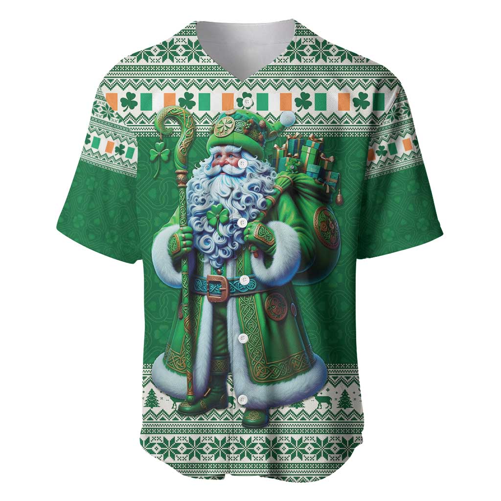 Ireland Christmas Baseball Jersey Irish Santa Claus - Wonder Print Shop