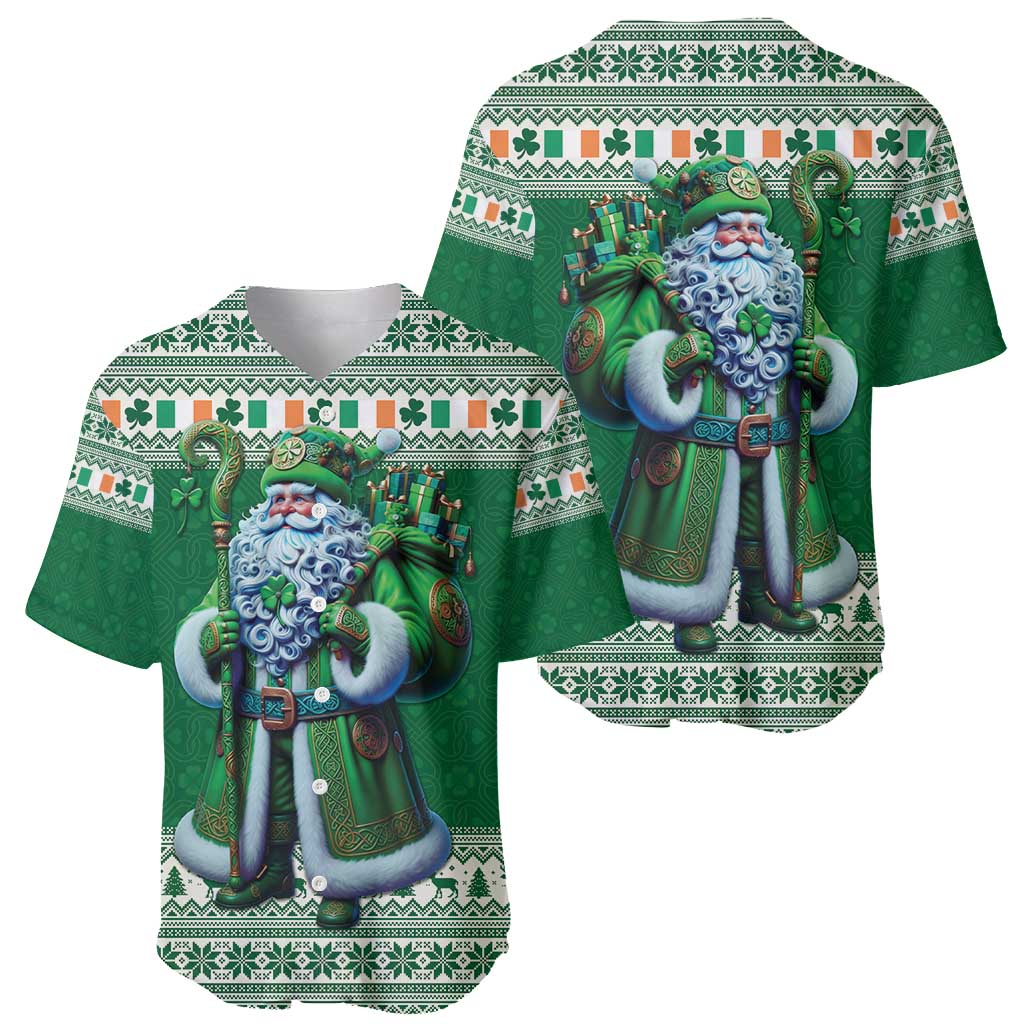 Ireland Christmas Baseball Jersey Irish Santa Claus - Wonder Print Shop