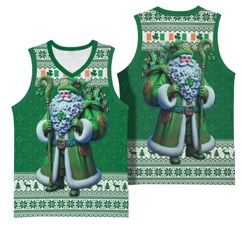 Ireland Christmas Basketball Jersey Irish Santa Claus - Wonder Print Shop