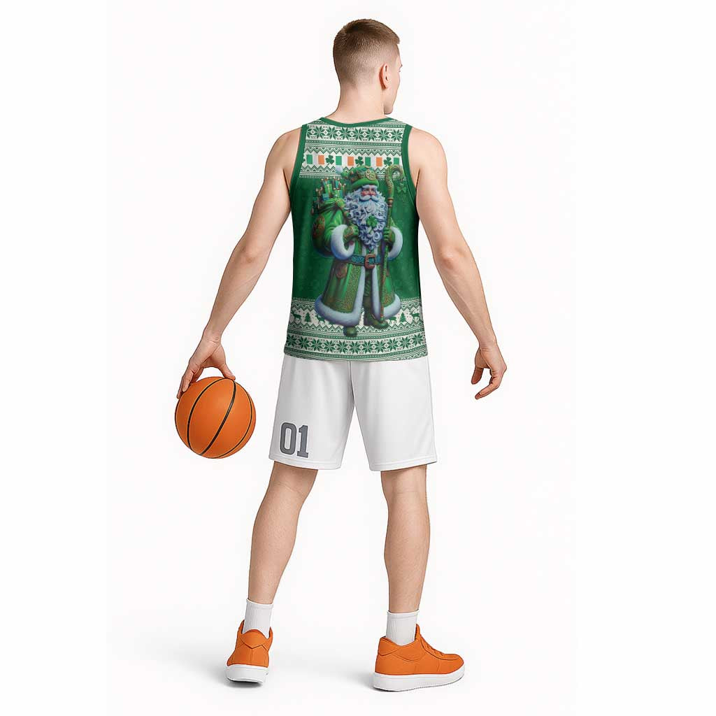 Ireland Christmas Basketball Jersey Irish Santa Claus - Wonder Print Shop