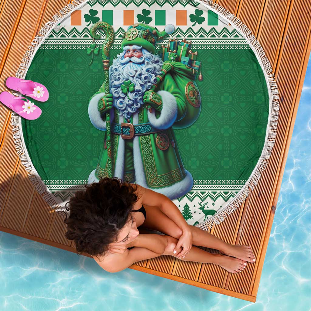 Ireland Christmas Beach Blanket Irish Santa Claus - Wonder Print Shop