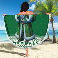 Ireland Christmas Beach Blanket Irish Santa Claus - Wonder Print Shop