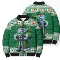 Ireland Christmas Bomber Puffer Jacket Irish Santa Claus - Wonder Print Shop