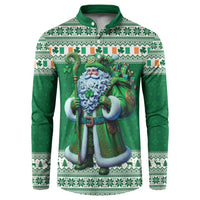 Ireland Christmas Button Sweatshirt Irish Santa Claus - Wonder Print Shop