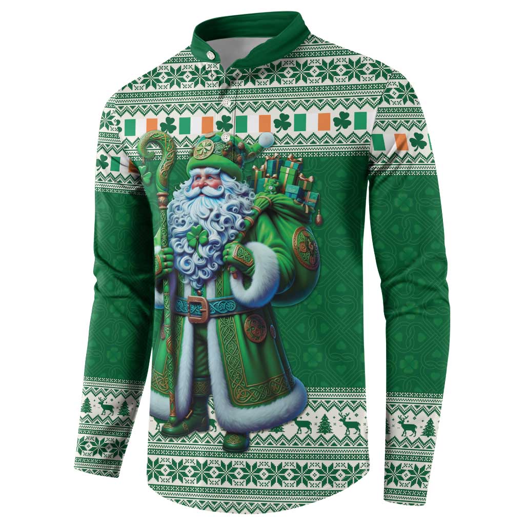 Ireland Christmas Button Sweatshirt Irish Santa Claus - Wonder Print Shop