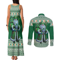 Ireland Christmas Couples Matching Tank Maxi Dress and Long Sleeve Button Shirt Irish Santa Claus - Wonder Print Shop