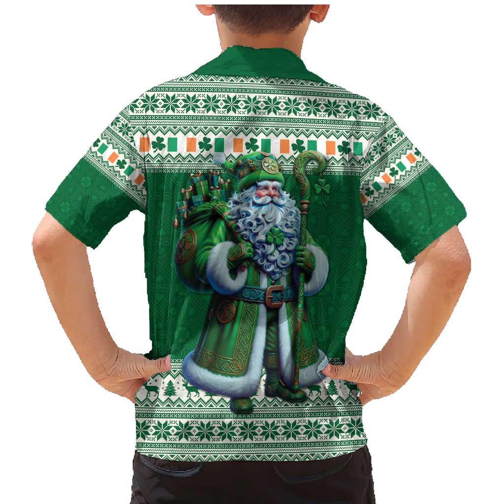 Ireland Christmas Family Matching Mermaid Dress and Hawaiian Shirt Irish Santa Claus - Wonder Print Shop