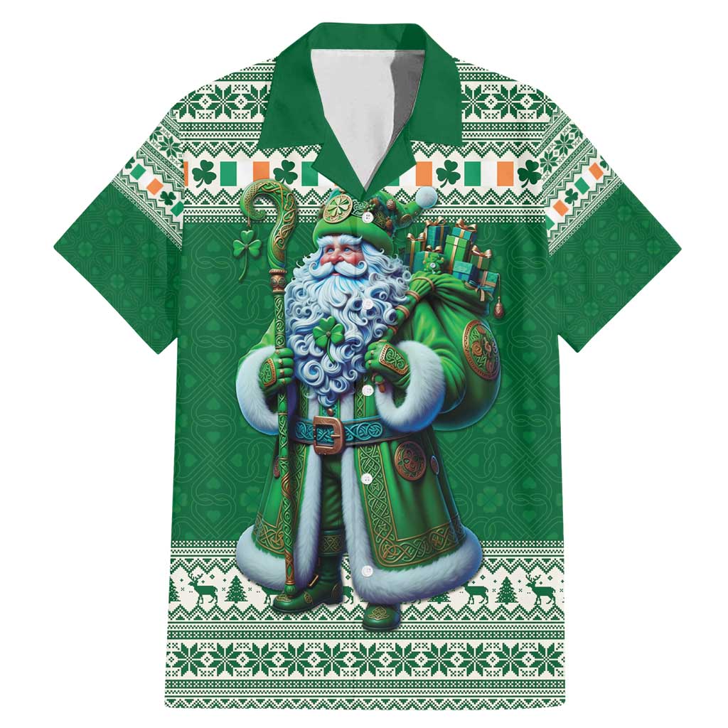 Ireland Christmas Family Matching Mermaid Dress and Hawaiian Shirt Irish Santa Claus - Wonder Print Shop