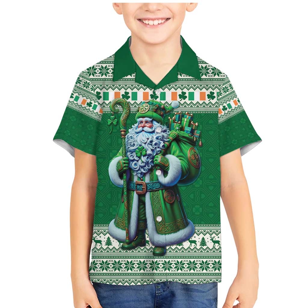 Ireland Christmas Family Matching Mermaid Dress and Hawaiian Shirt Irish Santa Claus - Wonder Print Shop