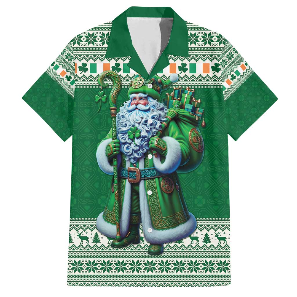 Ireland Christmas Family Matching Puletasi and Hawaiian Shirt Irish Santa Claus - Wonder Print Shop