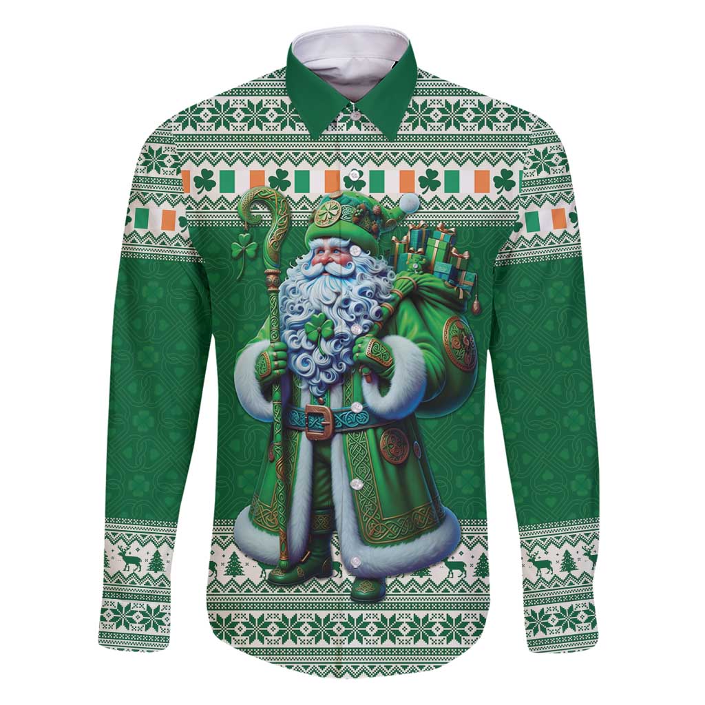 Ireland Christmas Family Matching Puletasi and Hawaiian Shirt Irish Santa Claus - Wonder Print Shop