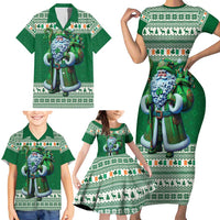 Ireland Christmas Family Matching Short Sleeve Bodycon Dress and Hawaiian Shirt Irish Santa Claus - Wonder Print Shop