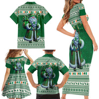 Ireland Christmas Family Matching Short Sleeve Bodycon Dress and Hawaiian Shirt Irish Santa Claus - Wonder Print Shop