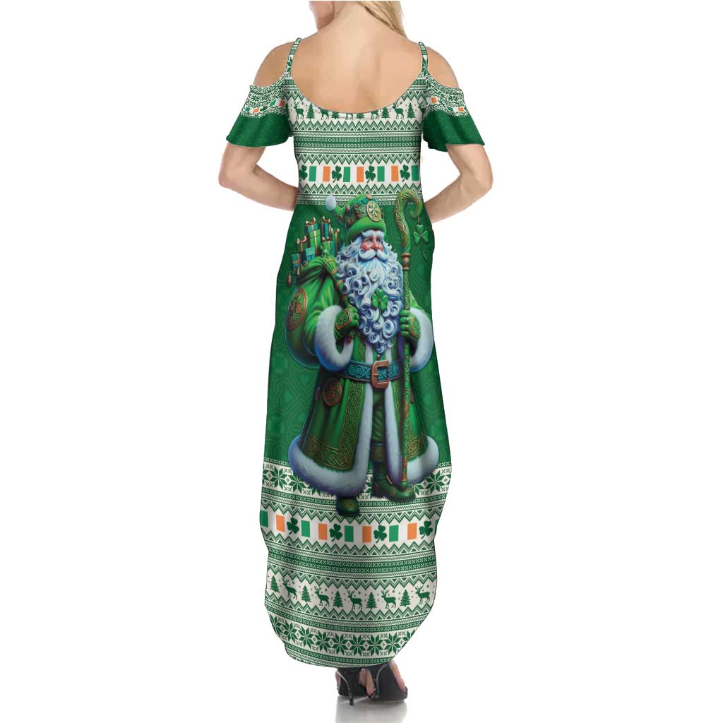 Ireland Christmas Family Matching Summer Maxi Dress and Hawaiian Shirt Irish Santa Claus - Wonder Print Shop