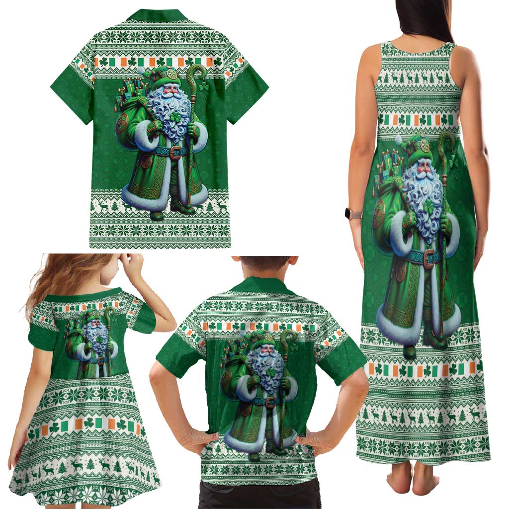 Ireland Christmas Family Matching Tank Maxi Dress and Hawaiian Shirt Irish Santa Claus - Wonder Print Shop