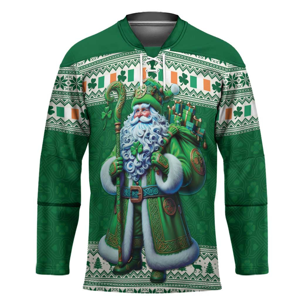 Ireland Christmas Hockey Jersey Irish Santa Claus - Wonder Print Shop