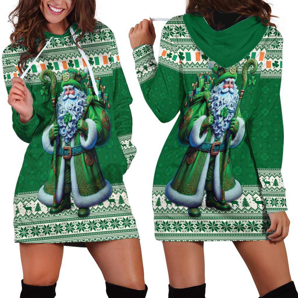 Ireland Christmas Hoodie Dress Irish Santa Claus - Wonder Print Shop