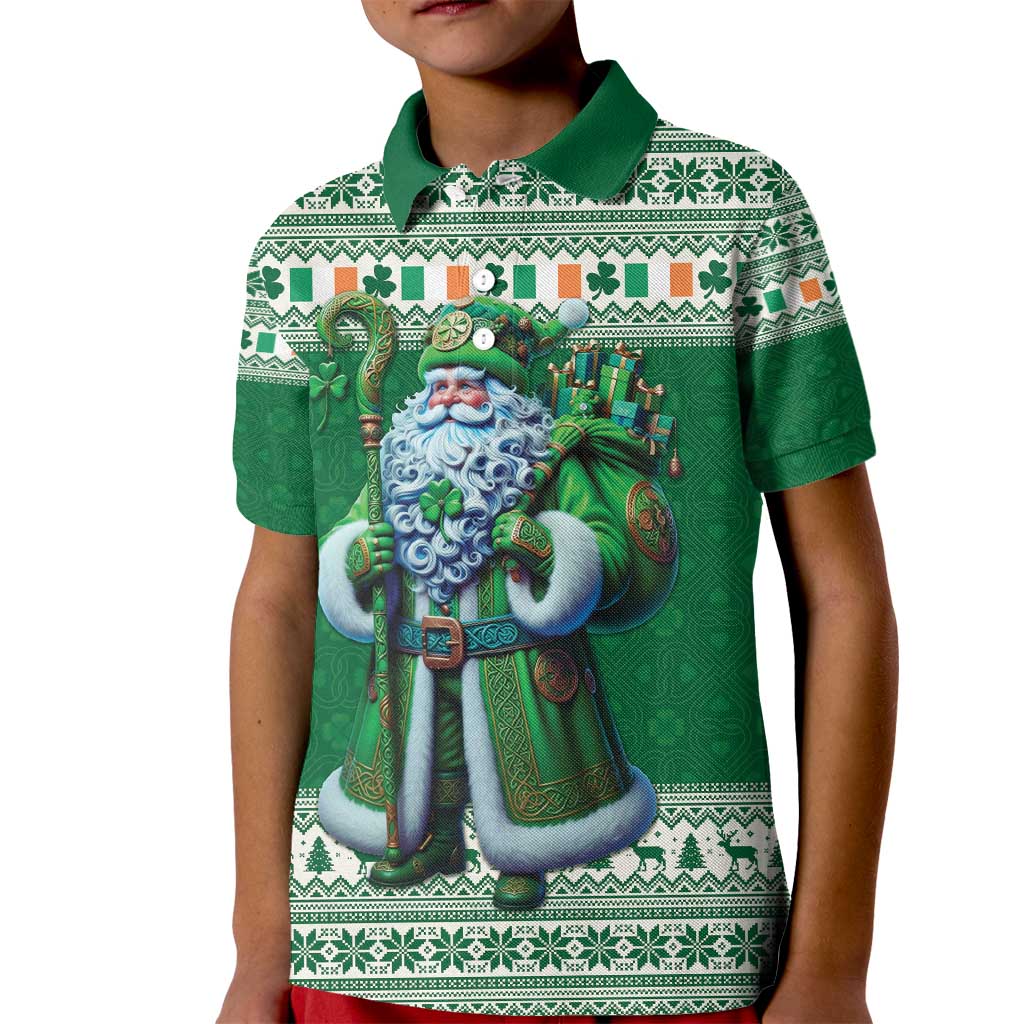 Ireland Christmas Kid Polo Shirt Irish Santa Claus - Wonder Print Shop