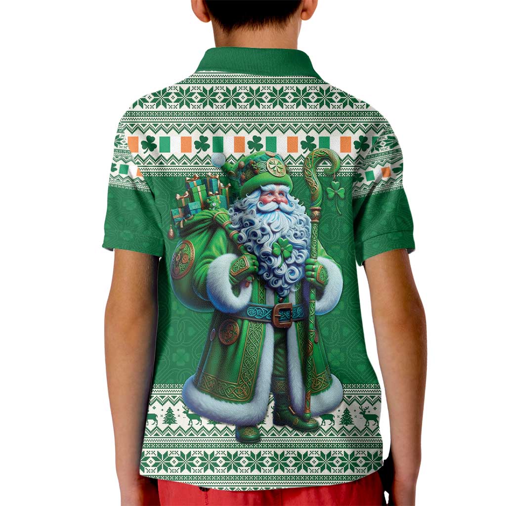 Ireland Christmas Kid Polo Shirt Irish Santa Claus - Wonder Print Shop