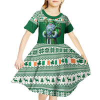 Ireland Christmas Kid Short Sleeve Dress Irish Santa Claus - Wonder Print Shop