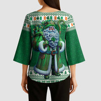 Ireland Christmas Kimono Sleeve Blouse Irish Santa Claus - Wonder Print Shop